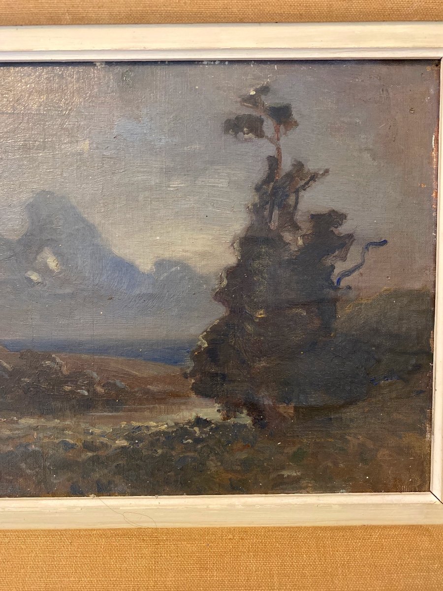 François Max Bugnicourt (1868-1936) Oil On Wood “ste Colome, Basses Pyrenees”-photo-3