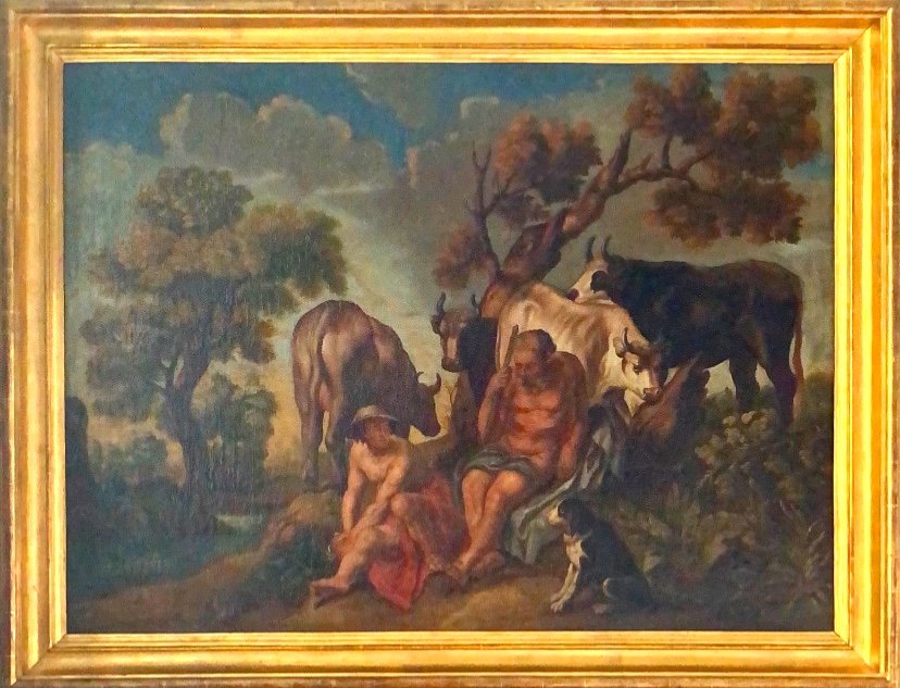 «Mercure,Argus et Io » Grande Huile Sur Toile Attribuée à Jacob Jordaens