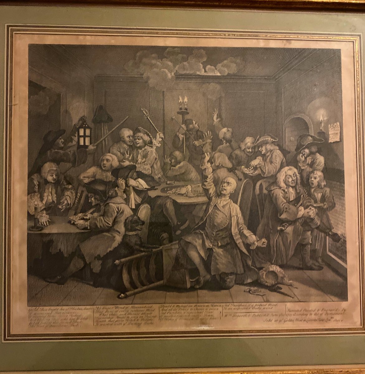 Hogarth William (1697-1764) Engraving "the Gambling House"-photo-2