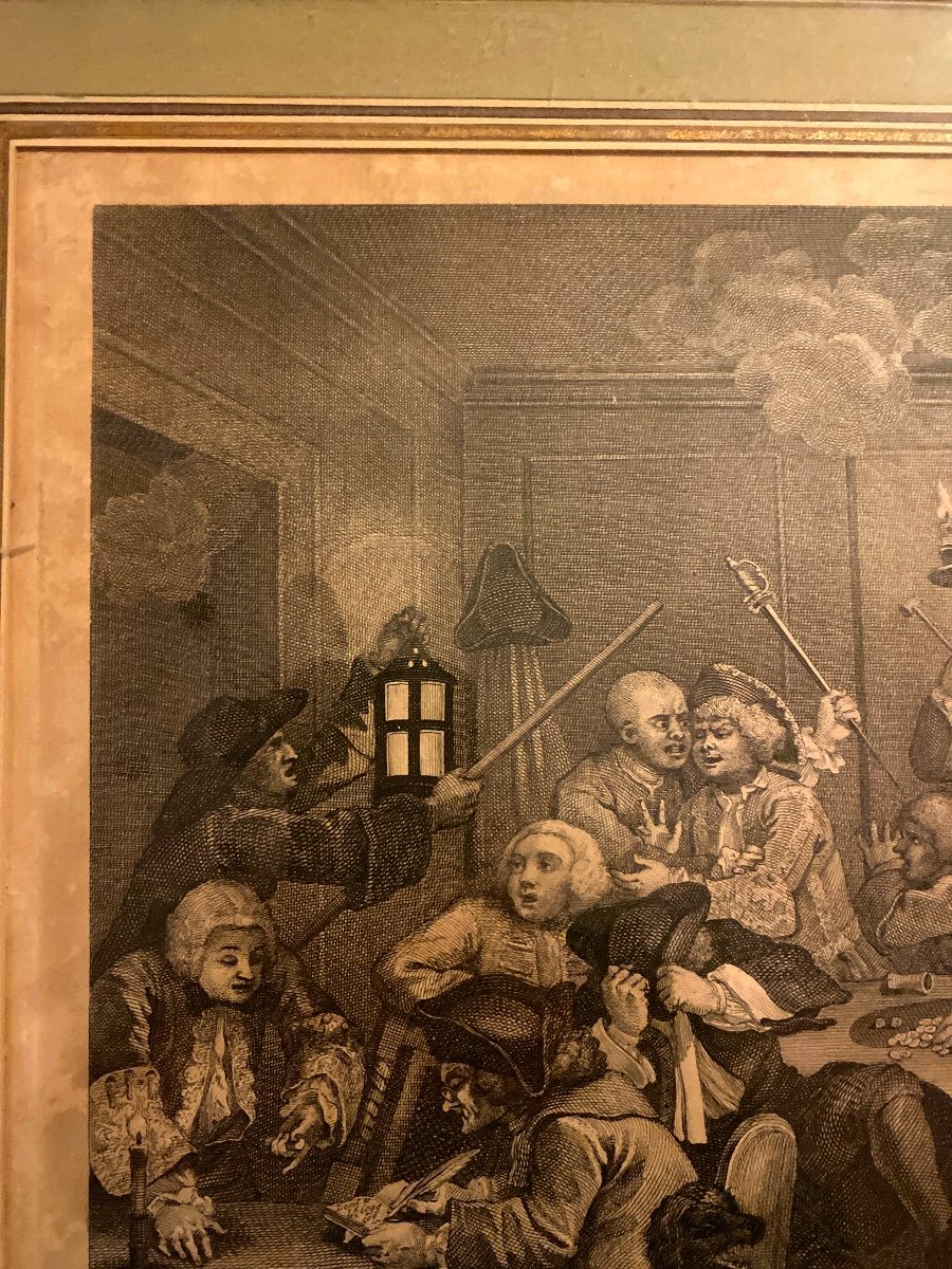 Hogarth William (1697-1764) Engraving "the Gambling House"-photo-2