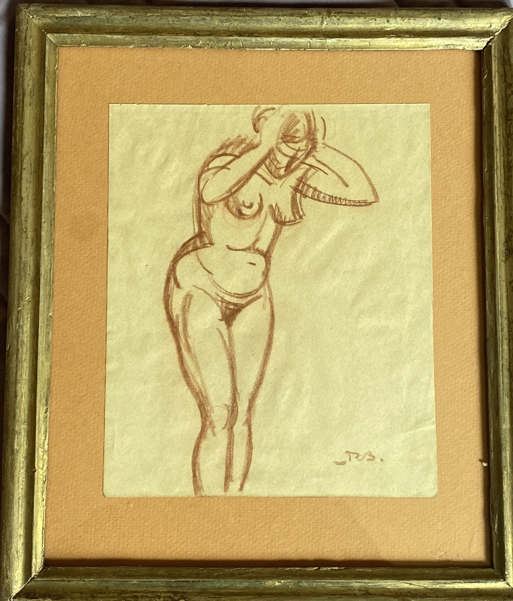 René Besserve (1883-1959) Naked "drawing To La Sanguine"-photo-8