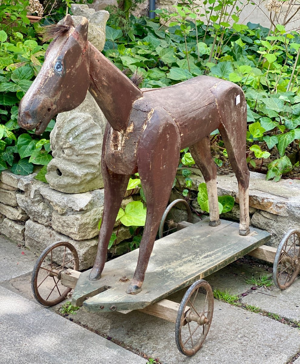 19th Century Handcrafted Wooden Horse.  