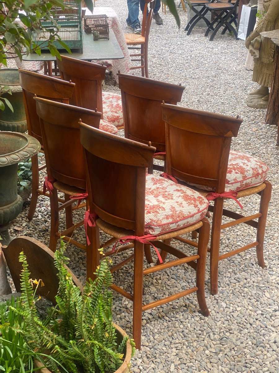 6 Early 19th Walnut Chairs-photo-3