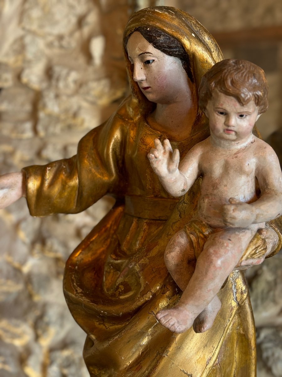 Grande Vierge De Marseille à L’enfant Début 19ème-photo-3