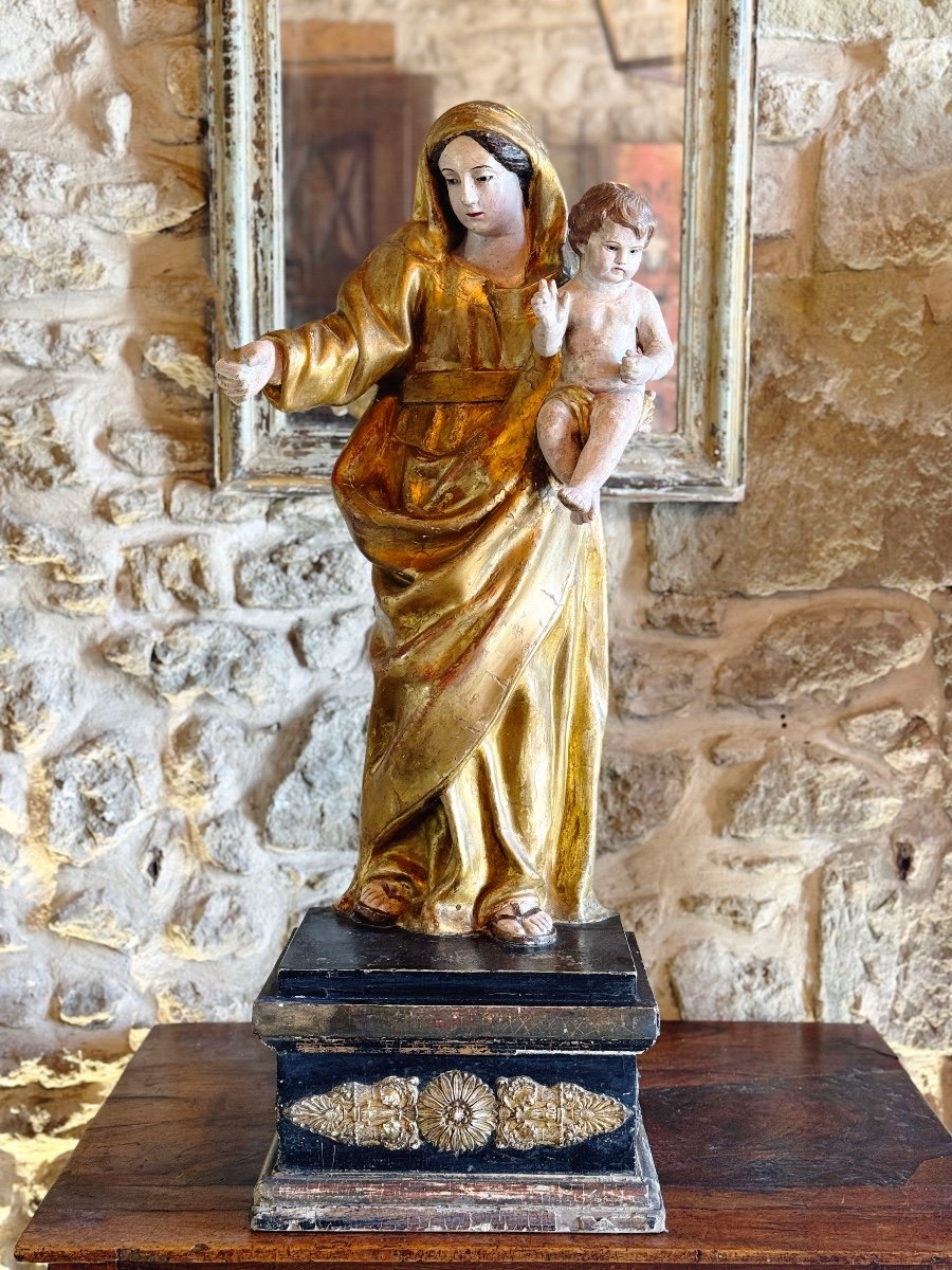 Grande Vierge De Marseille à L’enfant Début 19ème