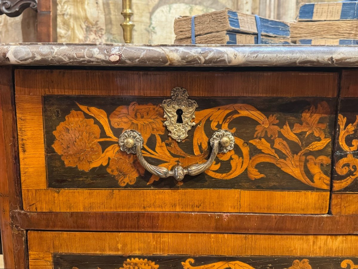 18th Century Marquetry Chest Of Drawers-photo-2