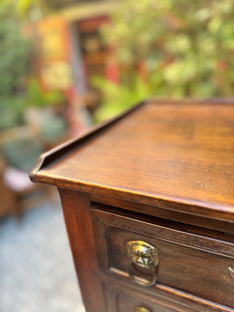 Small 19th Century Bedside Table With 3 Drawers-photo-1