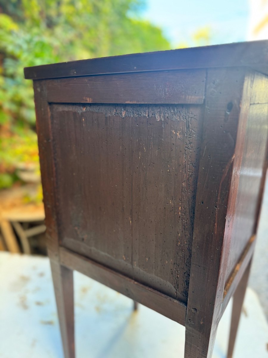 Small 19th Century Bedside Table With 3 Drawers-photo-4