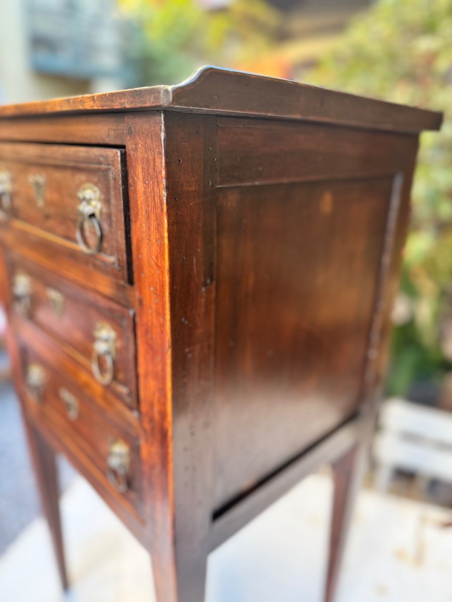 Small 19th Century Bedside Table With 3 Drawers-photo-5