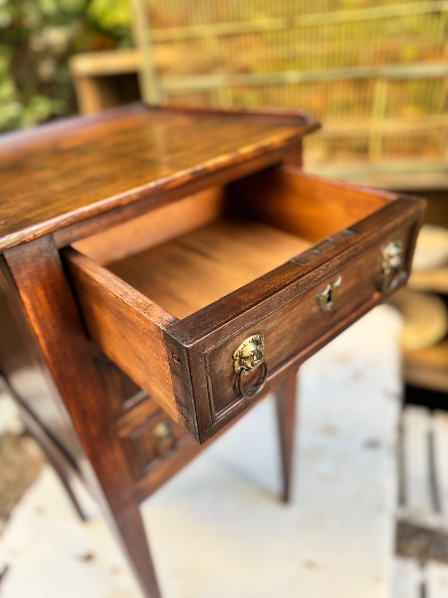 Small 19th Century Bedside Table With 3 Drawers-photo-7