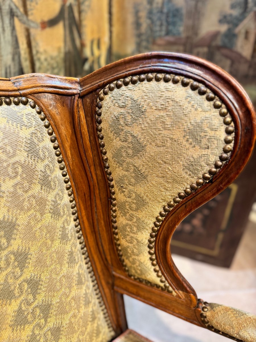 Louis XV 18th Century Wingback Armchair-photo-2