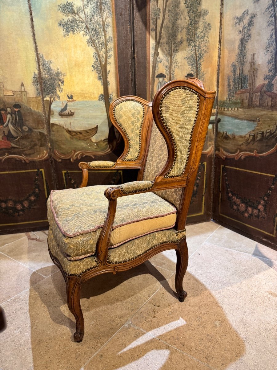 Louis XV 18th Century Wingback Armchair-photo-3