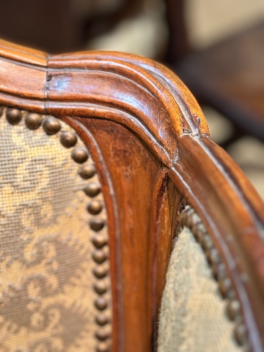 Louis XV 18th Century Wingback Armchair-photo-4