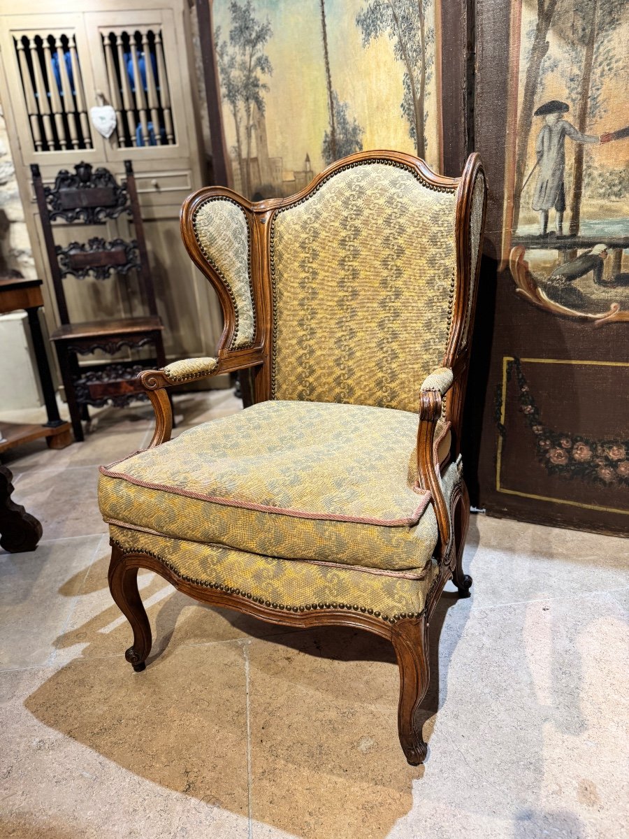 Louis XV 18th Century Wingback Armchair-photo-6