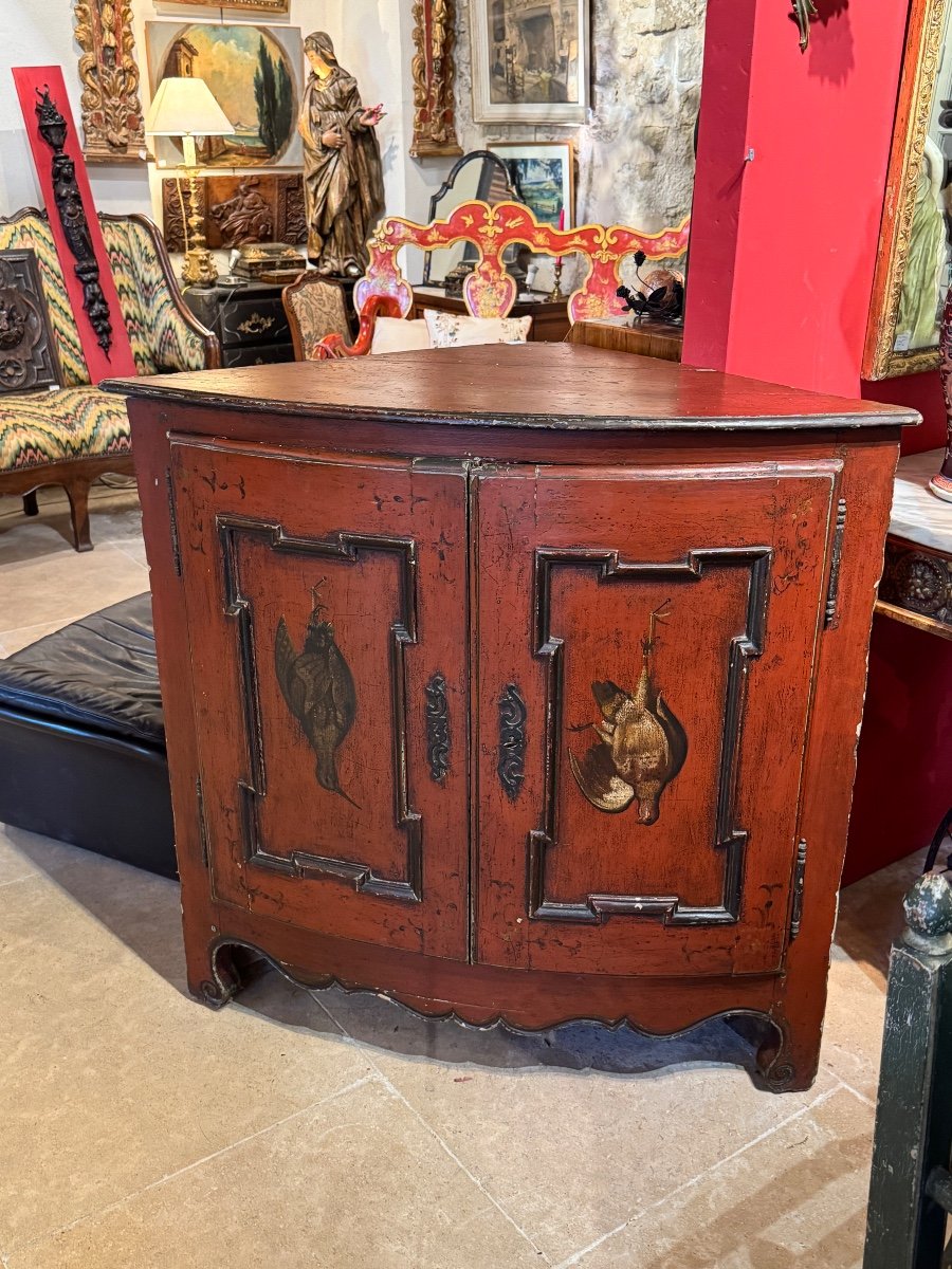 18th Century Painted Wooden Corner Cabinet -photo-6