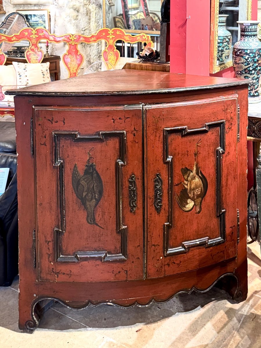 18th Century Painted Wooden Corner Cabinet 