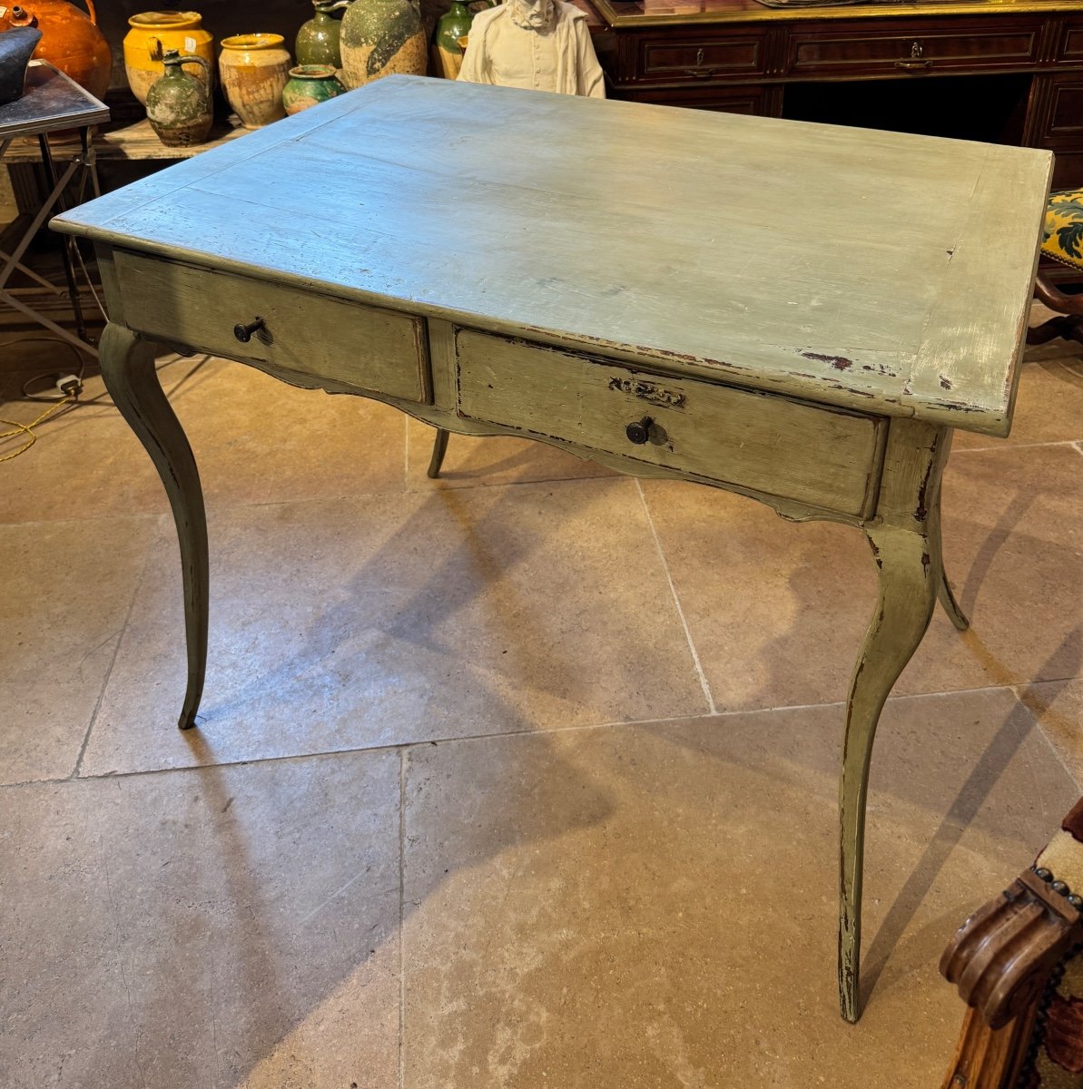 Table verte Louis XV 18eme