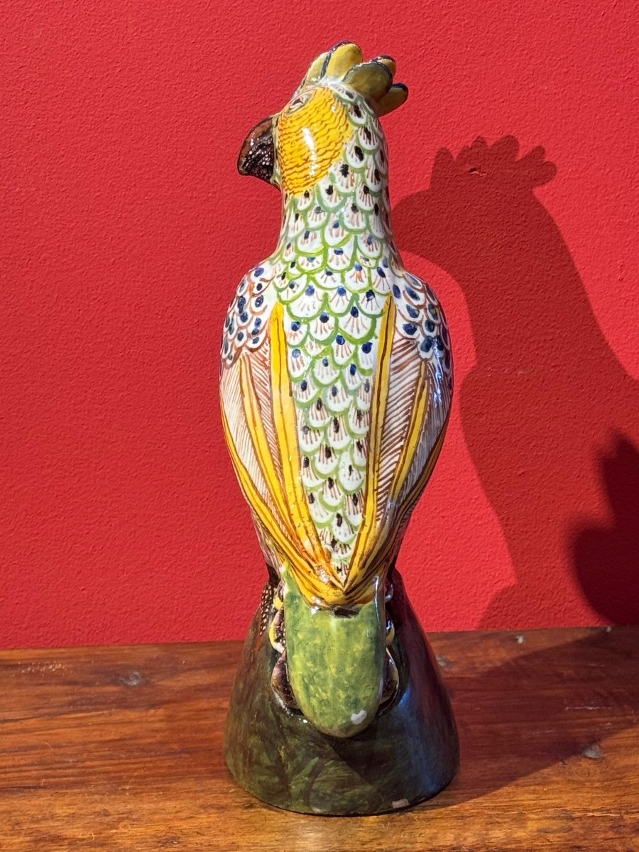 Polychrome Earthenware Parrot, Late 18th Century / Early 19th Century-photo-5