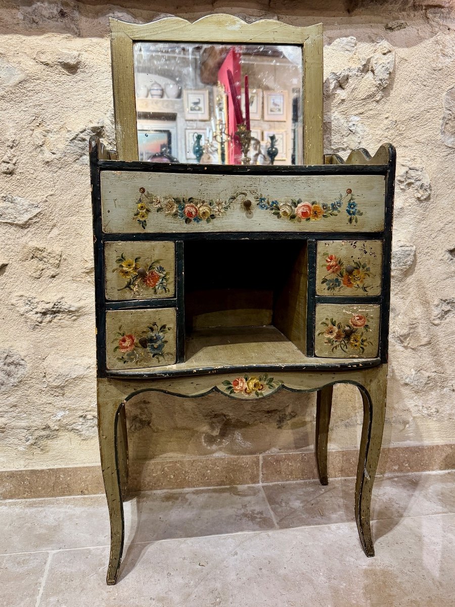 Charming Hand Painted Bedside Table – 19th Century -photo-2