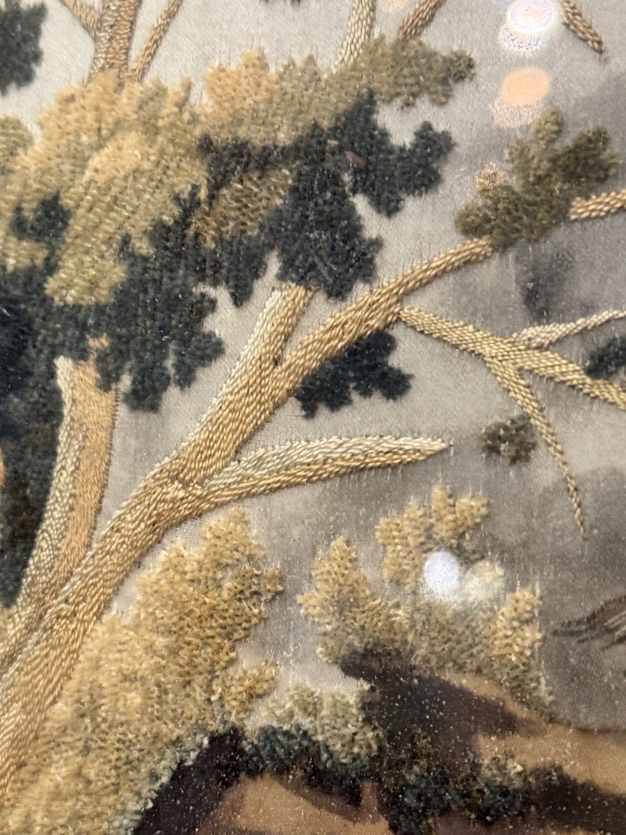 Chenillette Embroidery On Silk – Charles X Period-photo-1