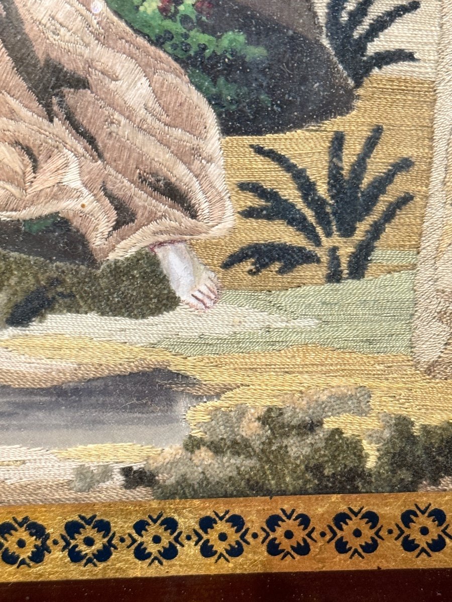 Chenillette Embroidery On Silk – Charles X Period-photo-3