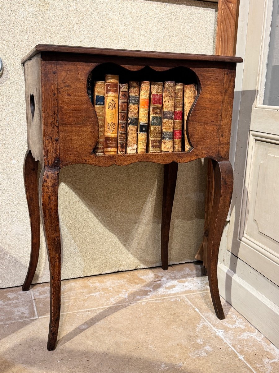 Louis XV Bedside Table In Walnut - 18th Century-photo-8