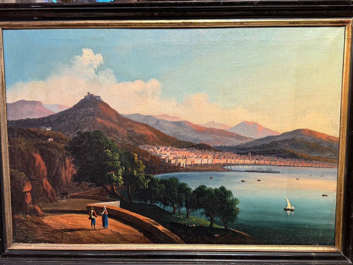 Paire De Paysages Napolitains – Huiles Sur Toile, XIXe Siècle-photo-3