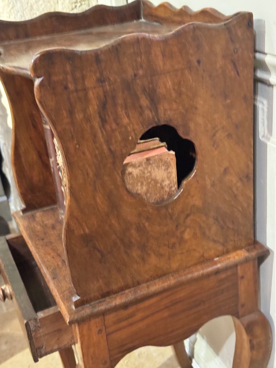 Antique Walnut Bedside Table – 18th Century-photo-3