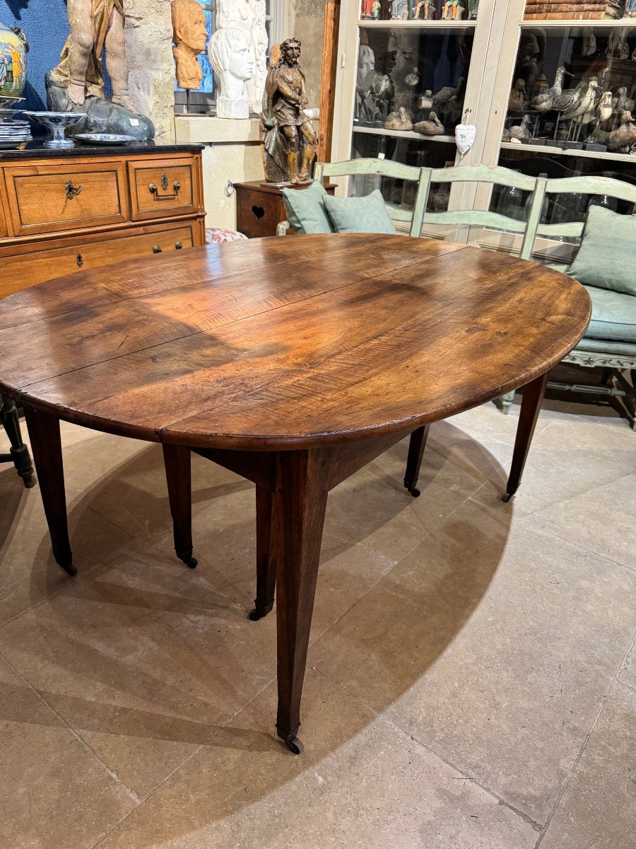 Large Oval Walnut Table - Early 19th Century-photo-2