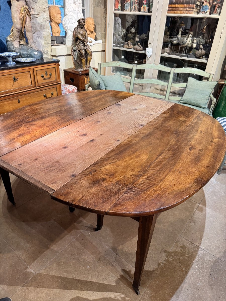 Large Oval Walnut Table - Early 19th Century-photo-3