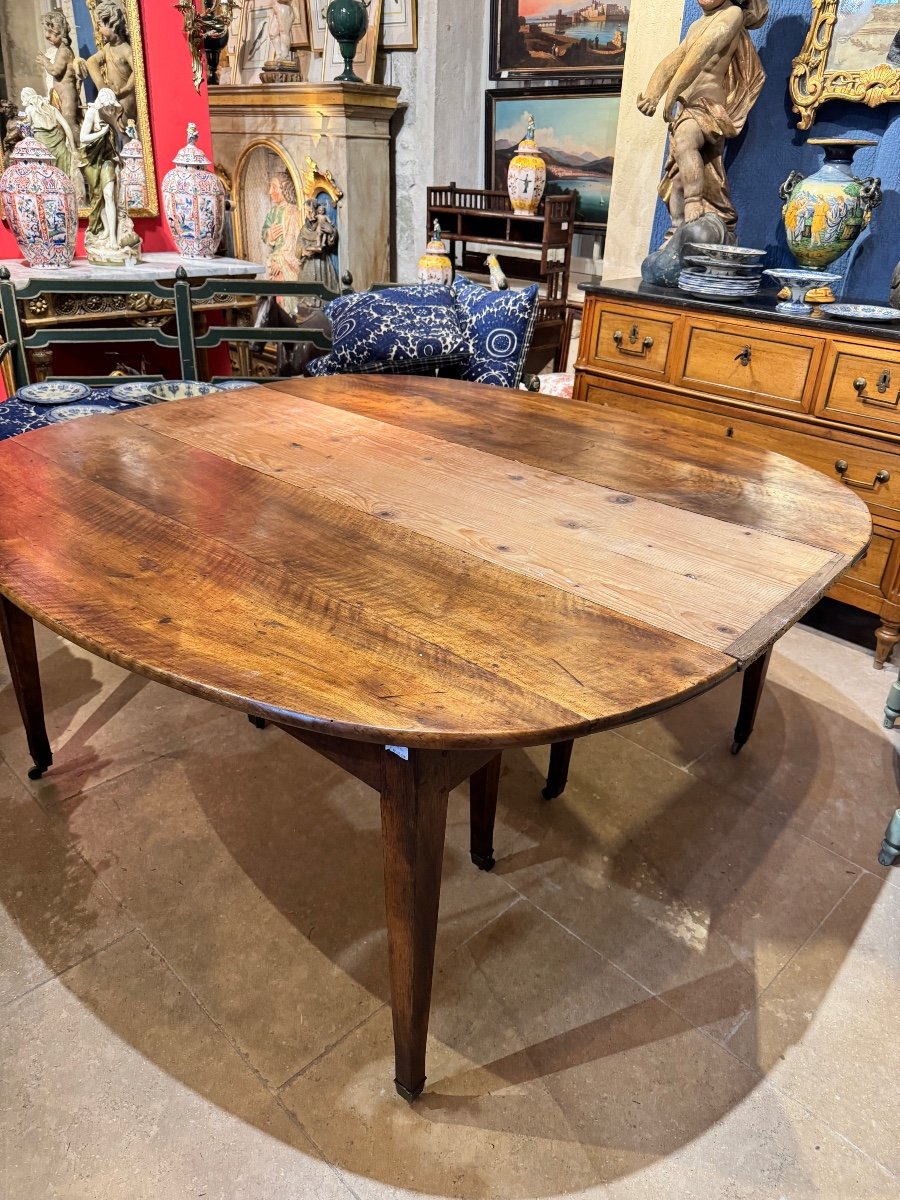 Large Oval Walnut Table - Early 19th Century-photo-4