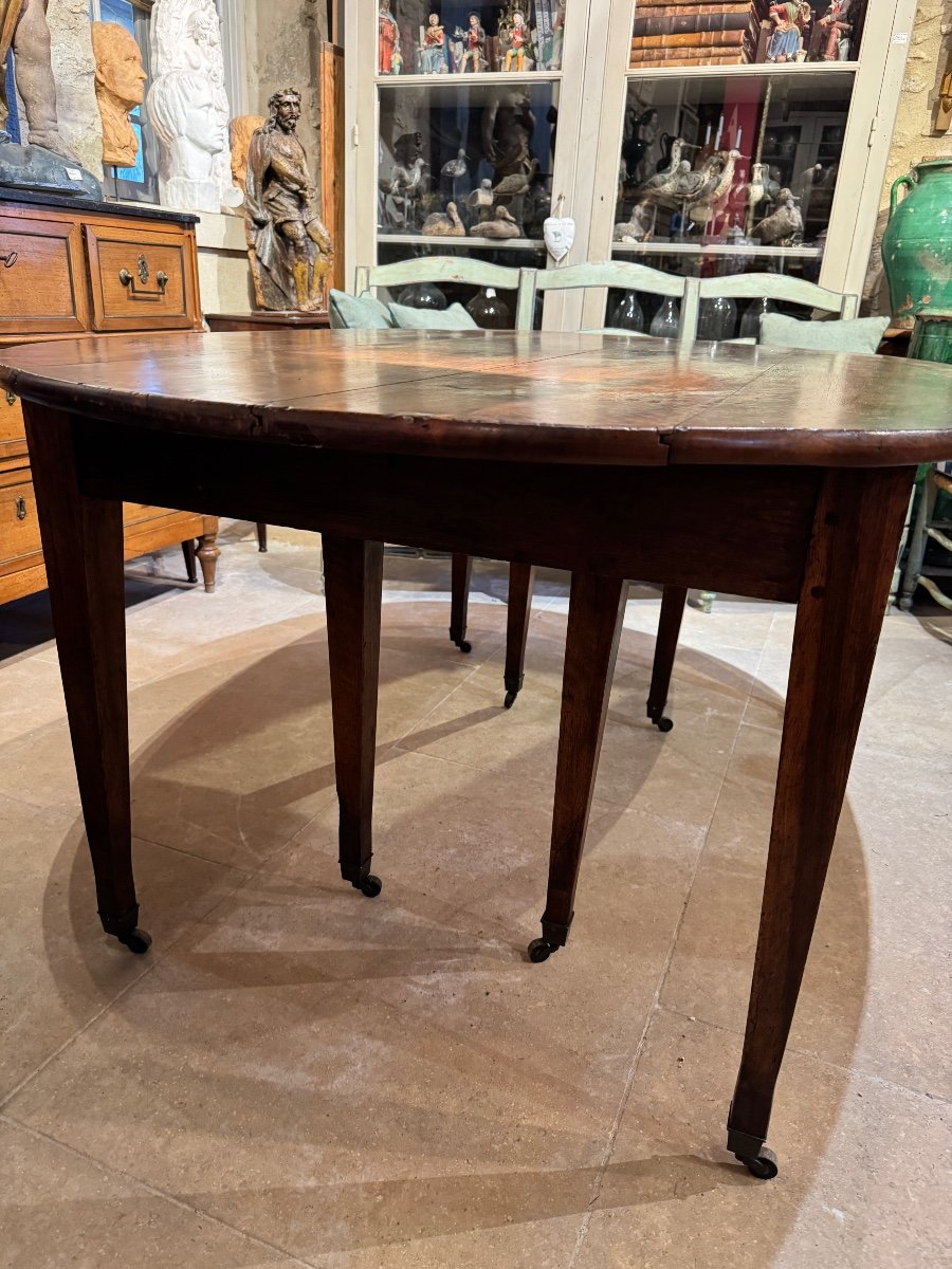 Large Oval Walnut Table - Early 19th Century-photo-6