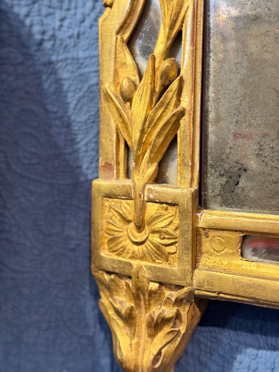 Large Gilded Wood Mirror With Glazing Beads – 18th Century, Louis XVI Style-photo-8