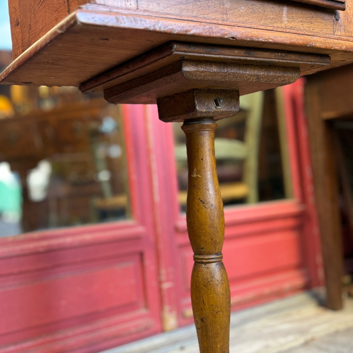 Walnut Church Trunk, Cross Base, 17th Century-photo-2