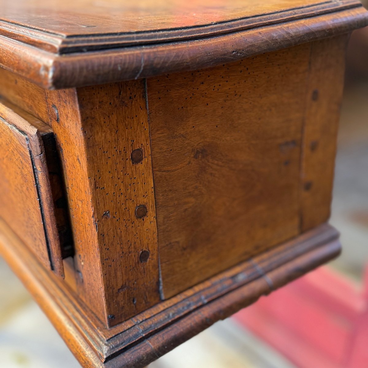 Walnut Church Trunk, Cross Base, 17th Century-photo-4