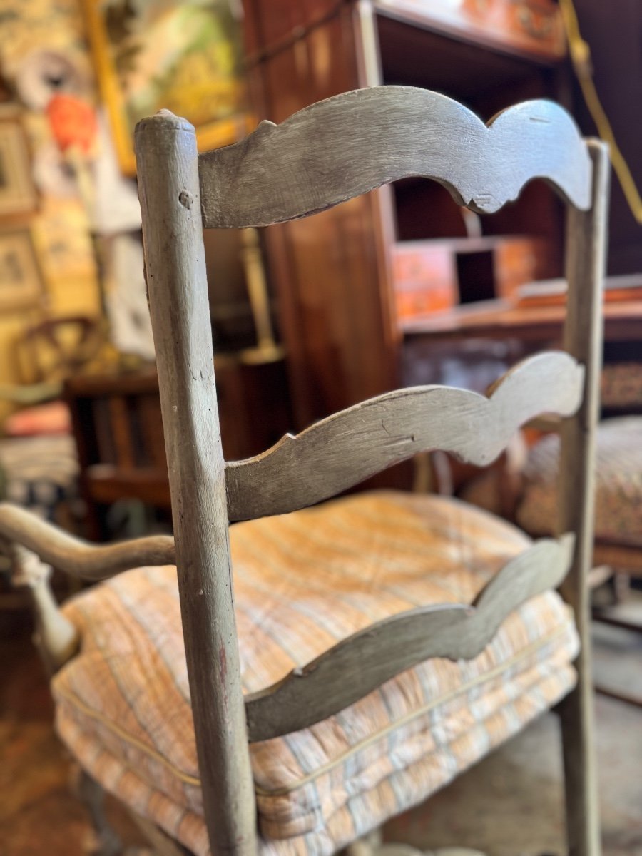 Fauteuil Provençal En Paille, époque Régence Louis XV – XVIIIe Siècle-photo-2