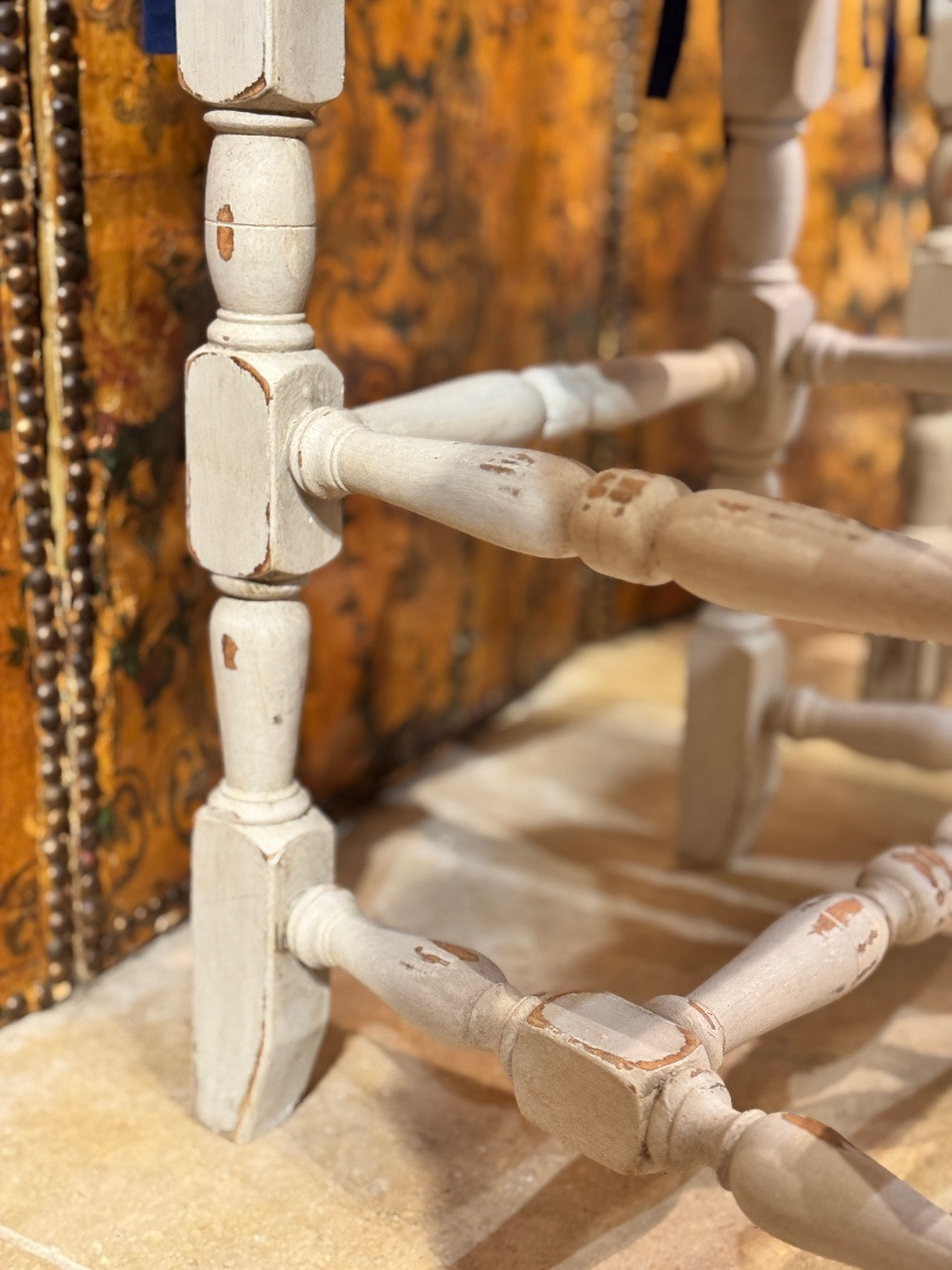 Ensemble De Six Chaises En Bois Sculpté, Assise En Paille De Blé – XIXe Siècle-photo-6