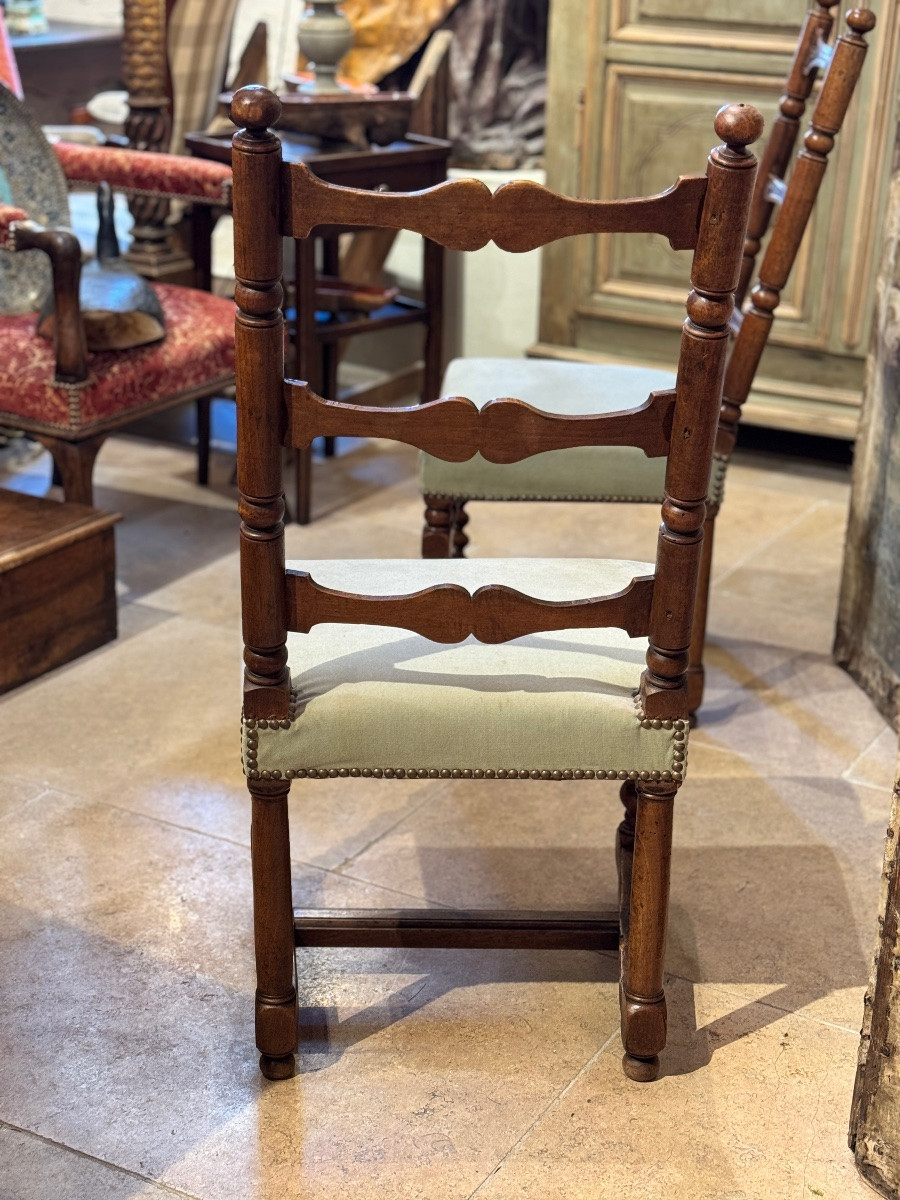 Pair Of Walnut Chairs – Louis XIII Style – 17th Century-photo-2