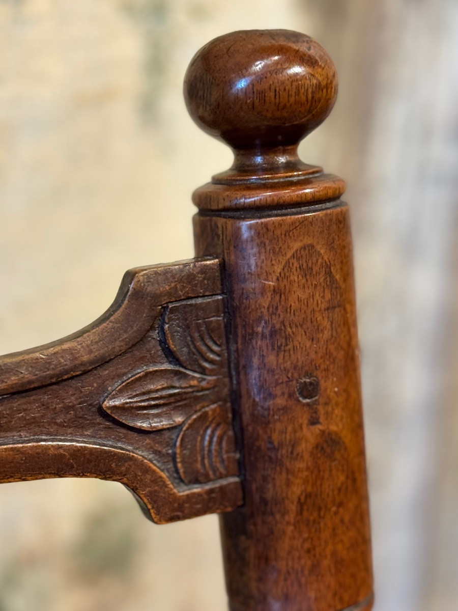 Pair Of Walnut Chairs – Louis XIII Style – 17th Century-photo-6