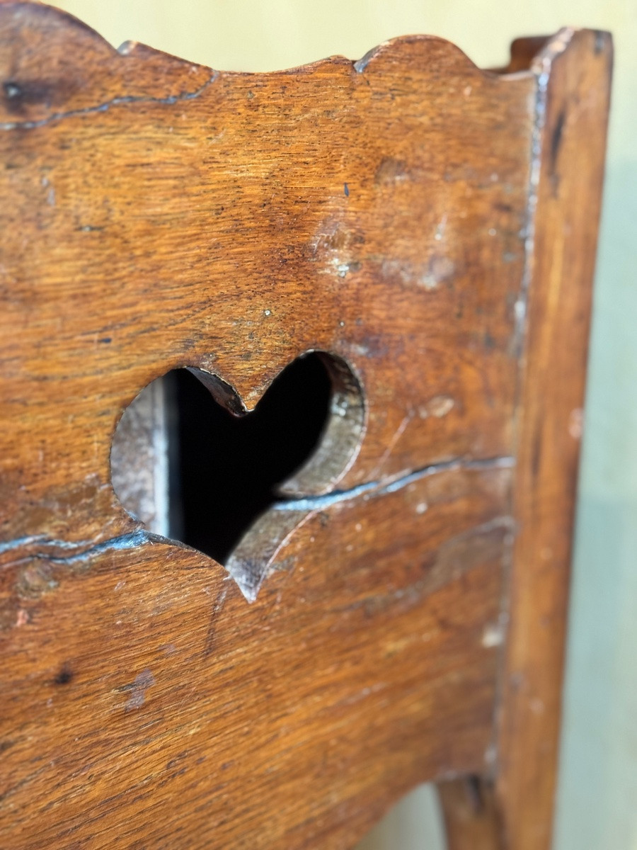 Small Louis XV Bedside Table With Openwork Hearts — 18th Century-photo-4