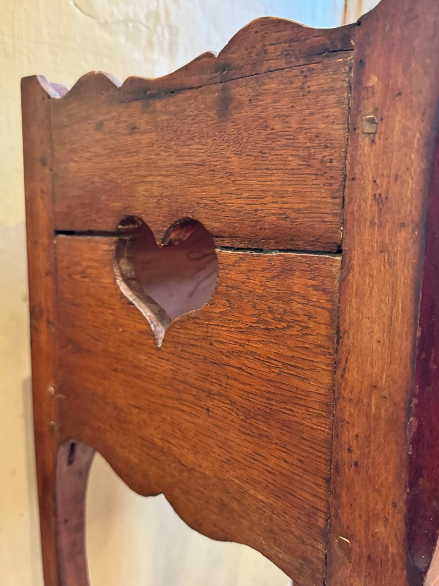 Small Louis XV Bedside Table With Openwork Hearts — 18th Century-photo-3