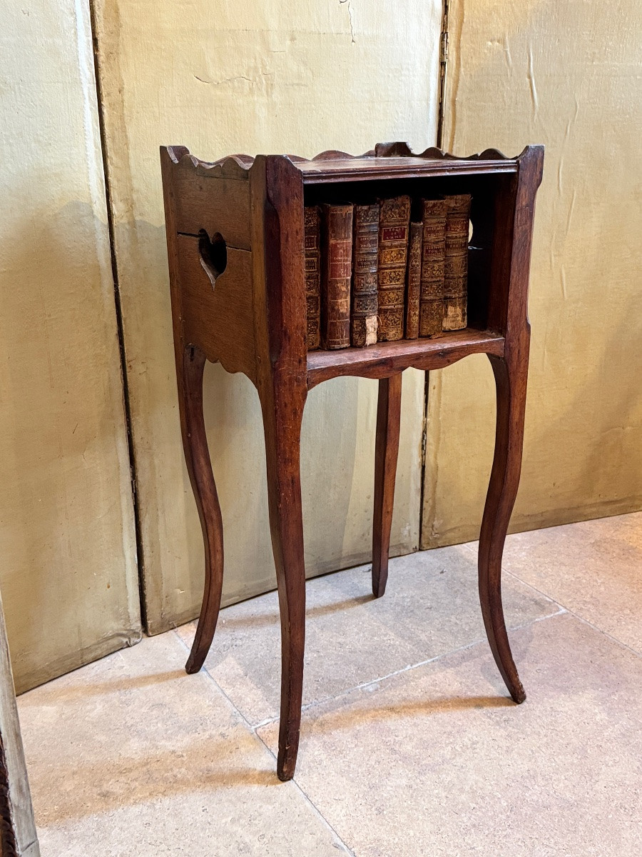 Small Louis XV Bedside Table With Openwork Hearts — 18th Century-photo-7