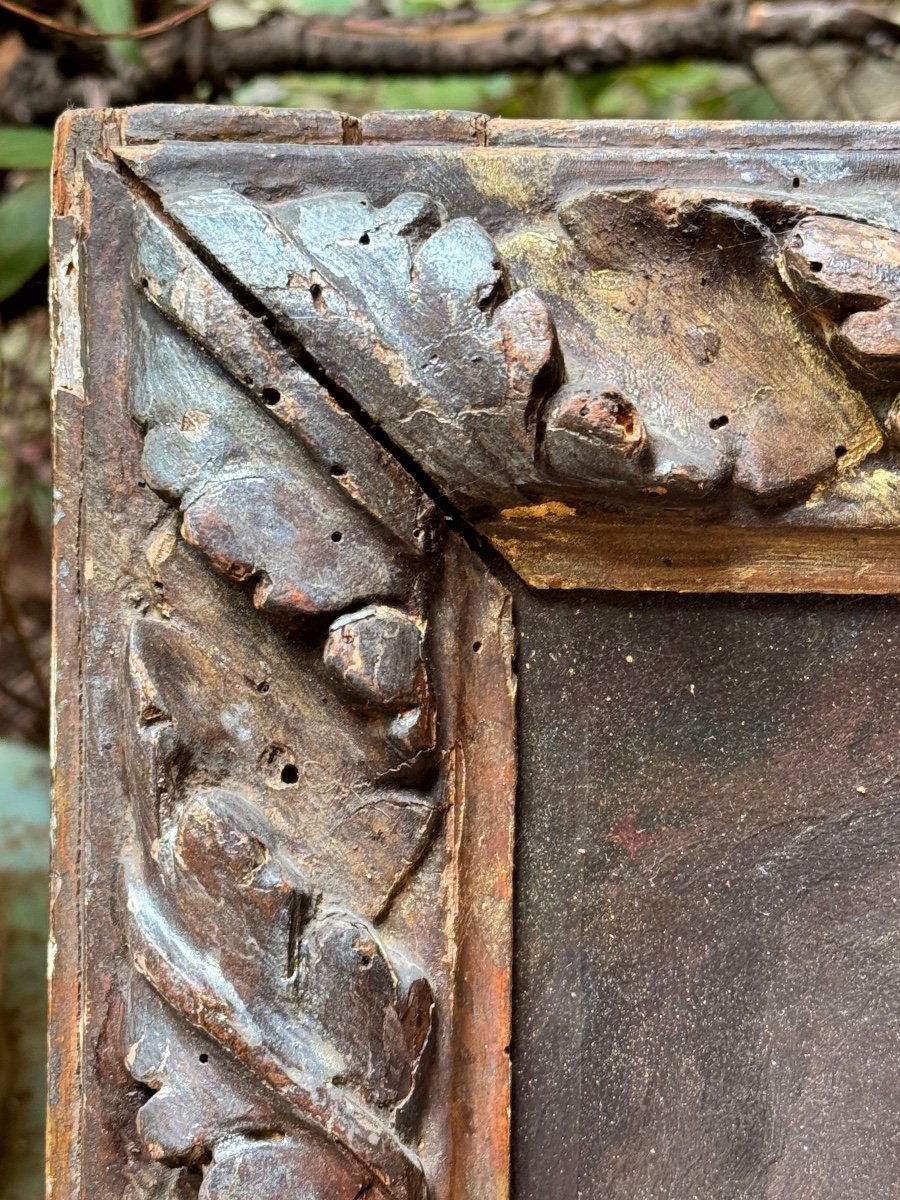 Pair Of Animal Paintings, Rustic Scenes, 18th Century, Original Carved Frames-photo-5