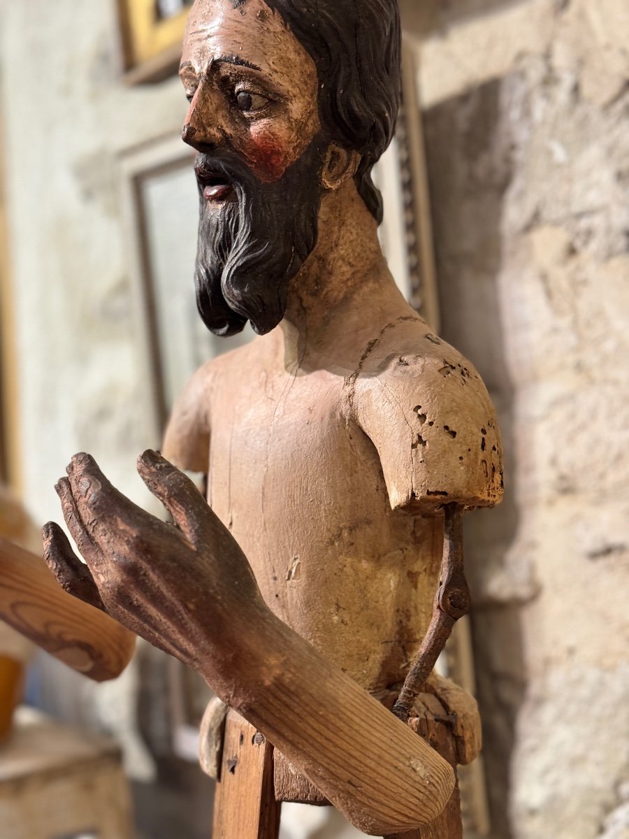 Italian Capipote Statue Of Saint Joseph With Articulated Metal Arms, 18th Century-photo-5