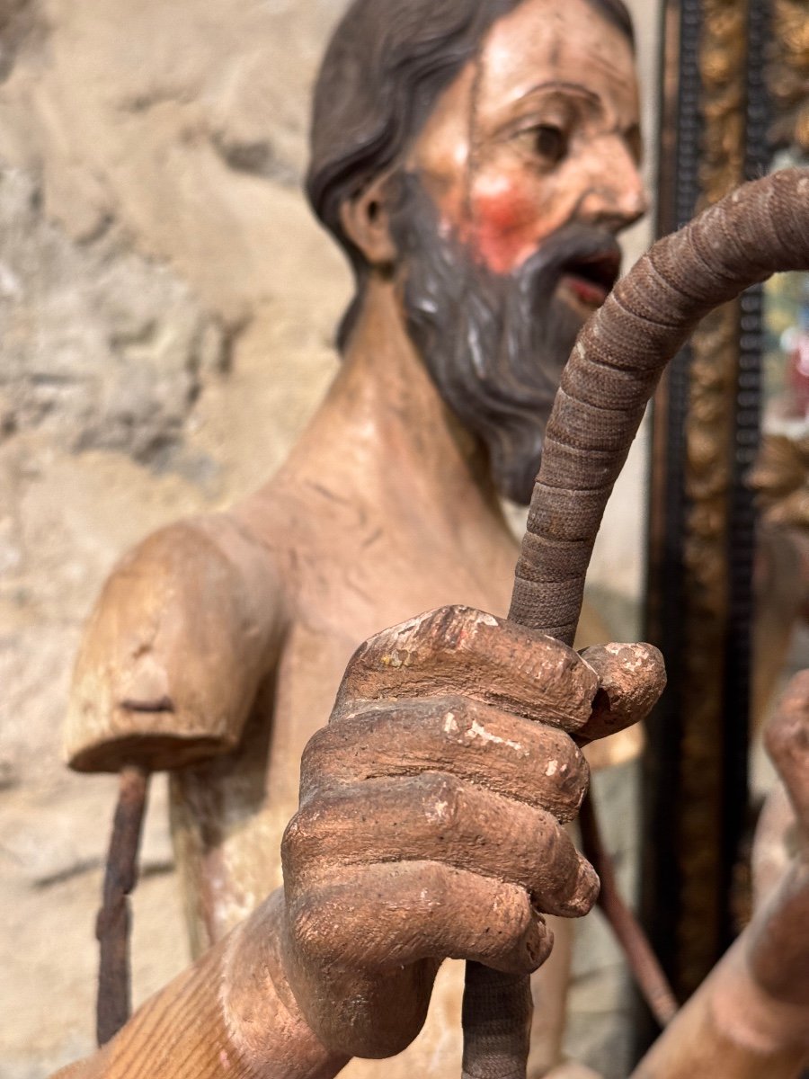 Italian Capipote Statue Of Saint Joseph With Articulated Metal Arms, 18th Century-photo-7