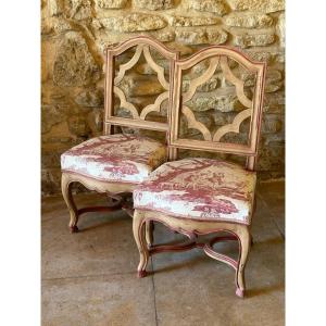 Pair Of Very Small Louis XV Style Low Chairs From The 19th Century