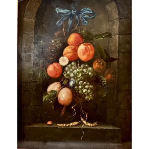 Small Pyramid Of Fruits In A Stone Niche