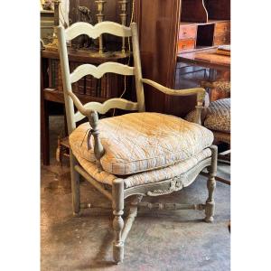 Fauteuil Provençal En Paille, époque Régence Louis XV – XVIIIe Siècle