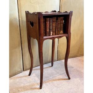 Small Louis XV Bedside Table With Openwork Hearts — 18th Century