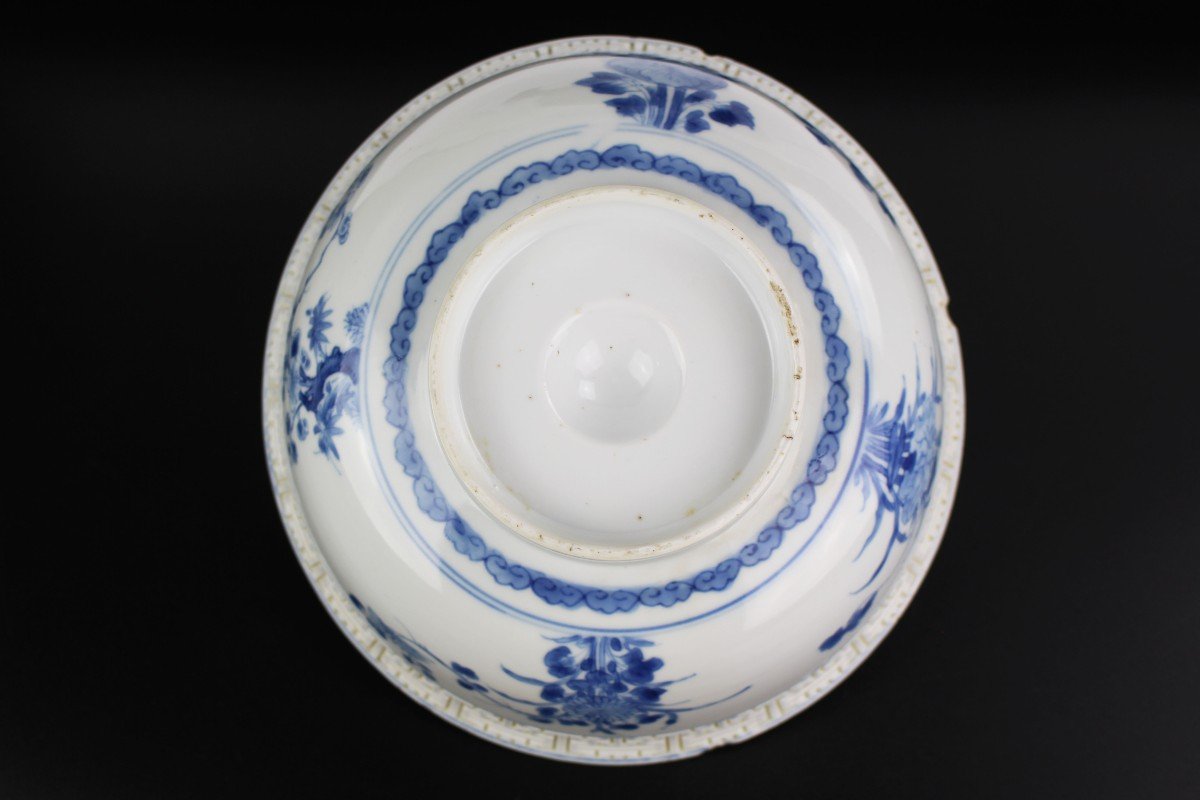 Blue And White Kangxi Bowl 18th Century Qing Dynasty Taoist Decorations Lan Caihe Ca. 1700-1720-photo-4